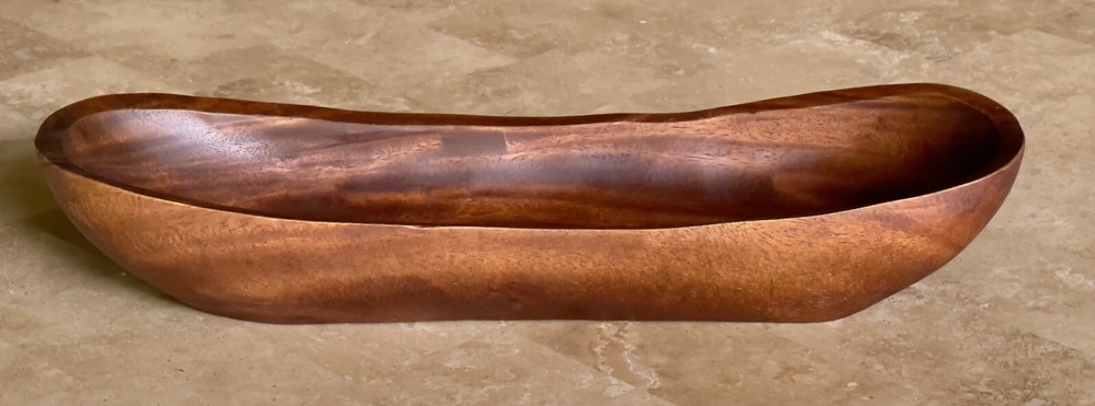 Acacia Wood Oval Bowl Serve Ware Baguette/Charcuterie or Centerpiece Decor 17x5