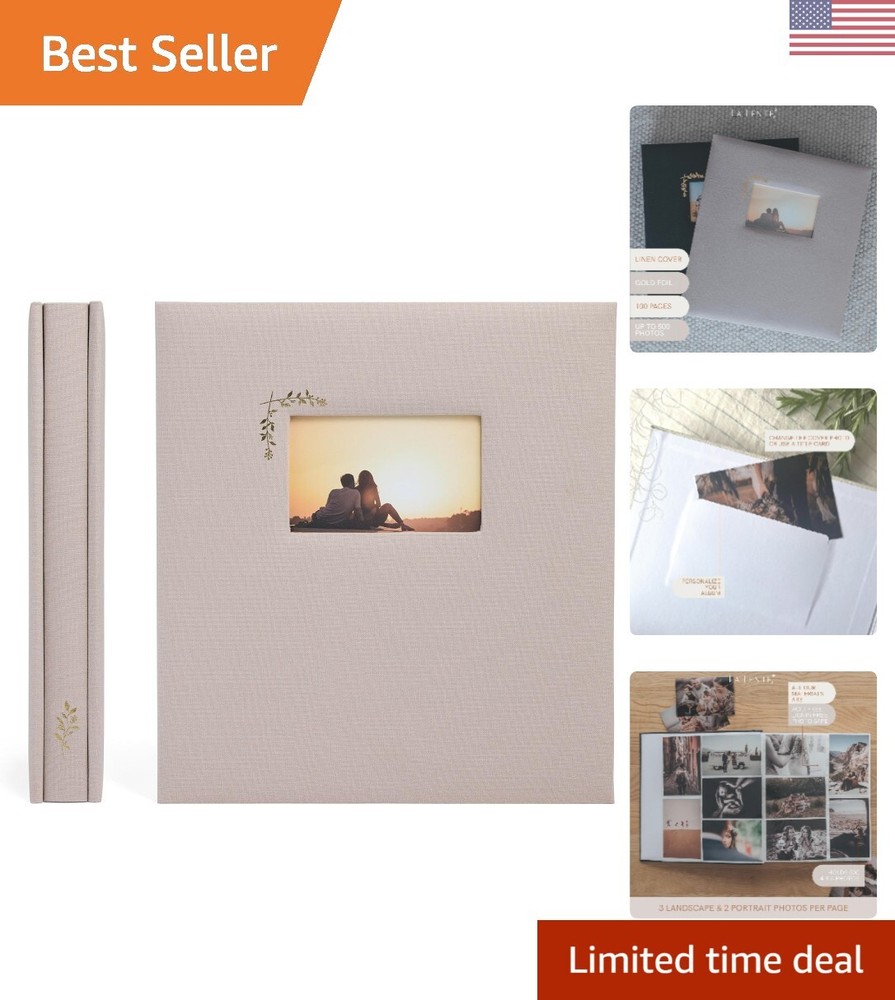Premium Photo Album - Holds 500 4x6 Photos - Acid Free - Wedding, Birthday, Baby-image