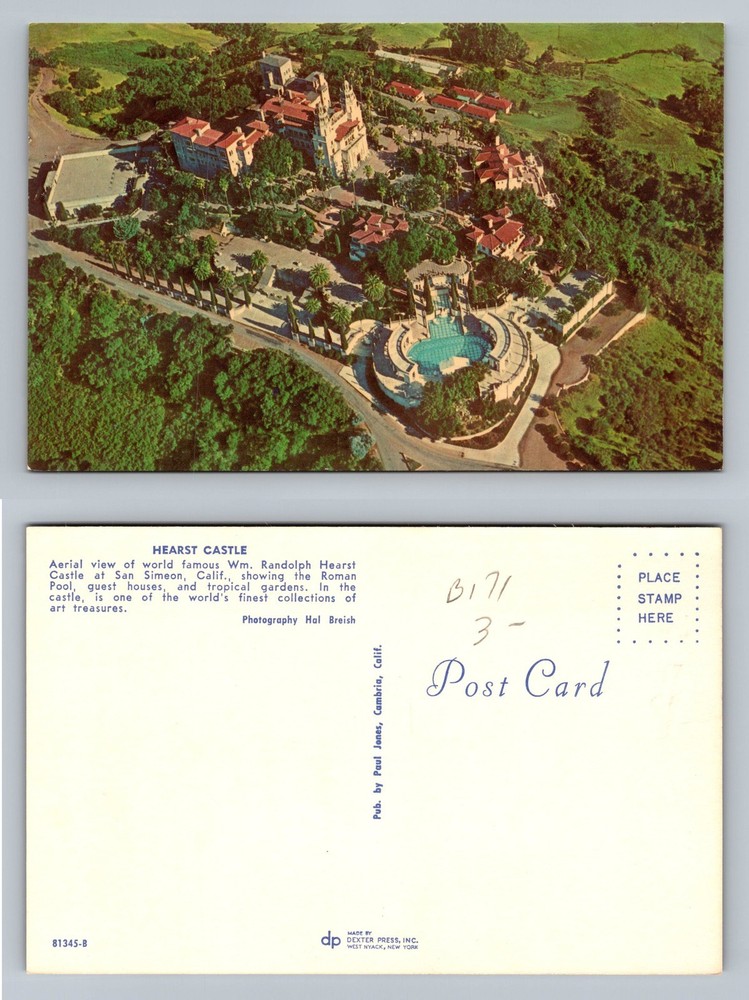 San Simeon, CA-California, Hearst Castle Roman Pool Souvenir Vintage Postcard