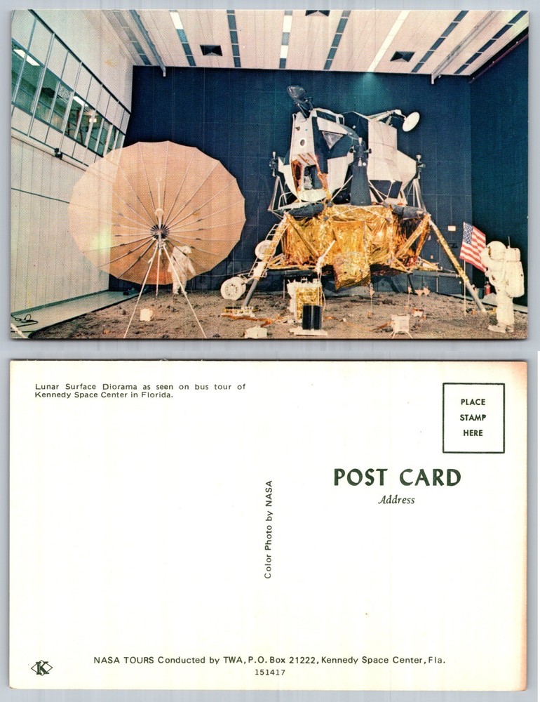 Kennedy Space Center Florida Lunar Surface Diorama Postcard