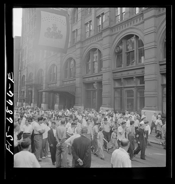 New York NY Mott Street 1942 Italian American Army Flag Raising Parade