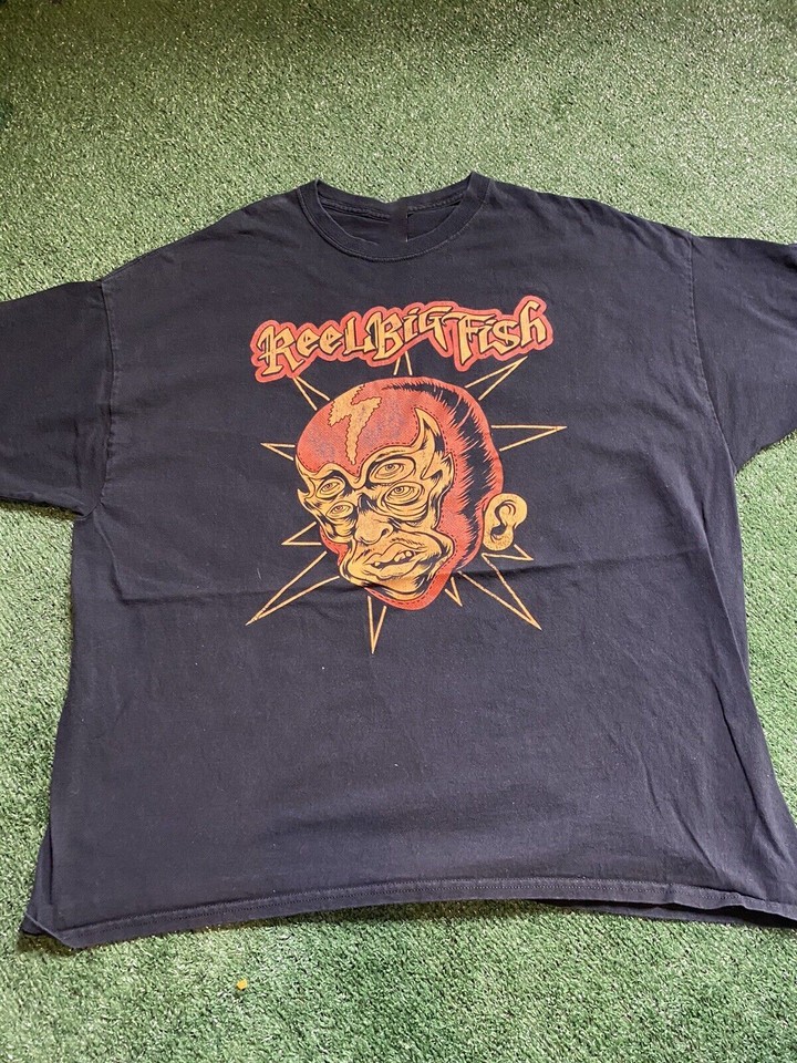 Reel Big Fish Tee Black Rare Unisex Heavy Cotton T-Shirt Full Size MC687