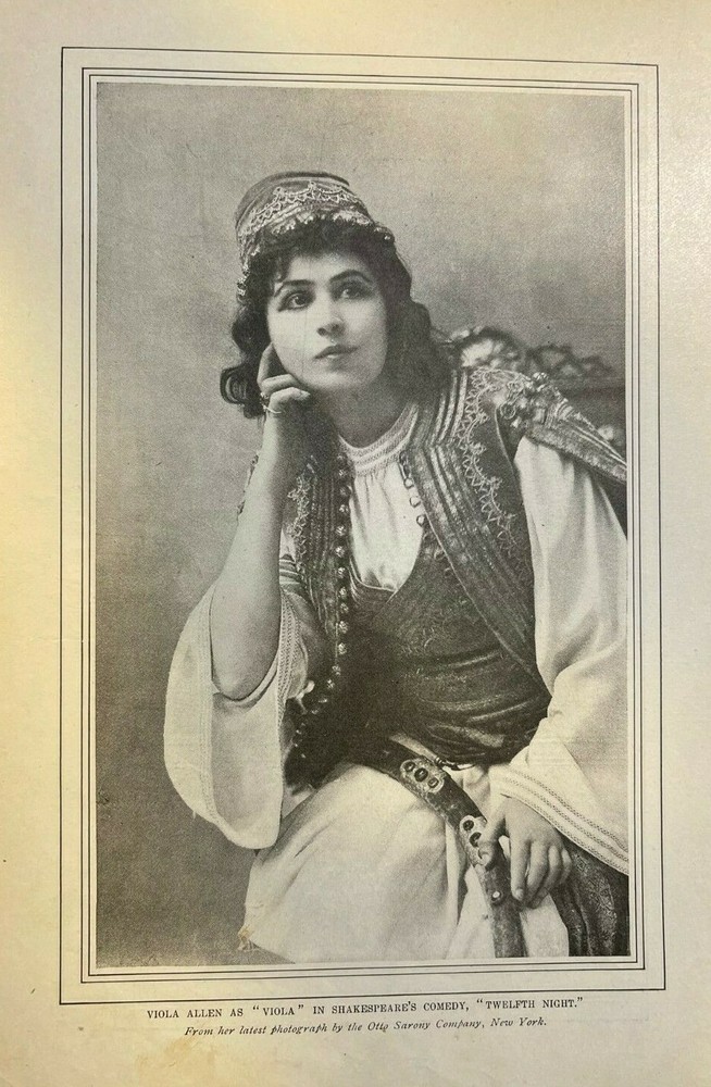 1903 Vintage Magazine Illustration Actress Viola Allen