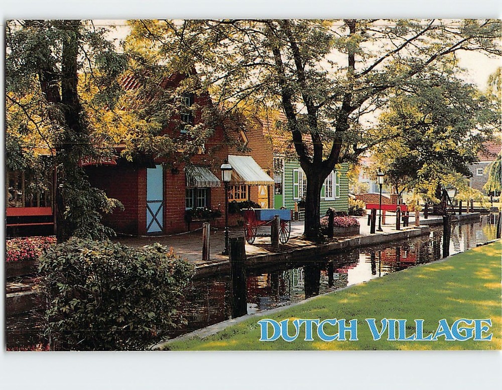 Postcard This Canal Scene At Dutch Village Holland Michigan