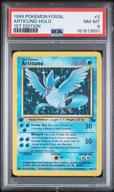 Pokemon Articuno 1999 Fossil #2 1St Edition Holo Psa 8RCH IS ACCEPTING CONSIGNMENTS! UP TO 95% PAYOUTS!