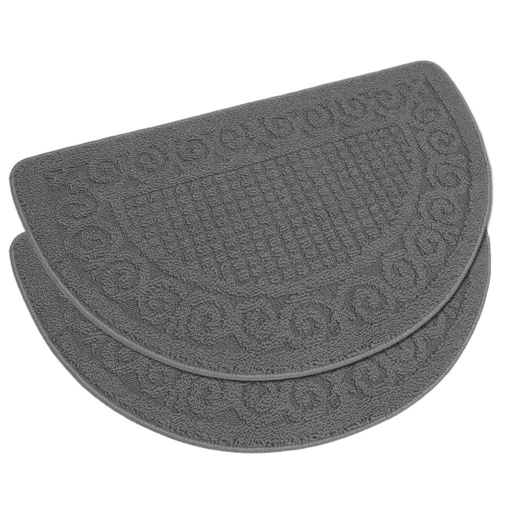 VANZAVANZU 2-Pack Half Moon Kitchen Rugs 31x19 Non-Slip Mats for Floors
