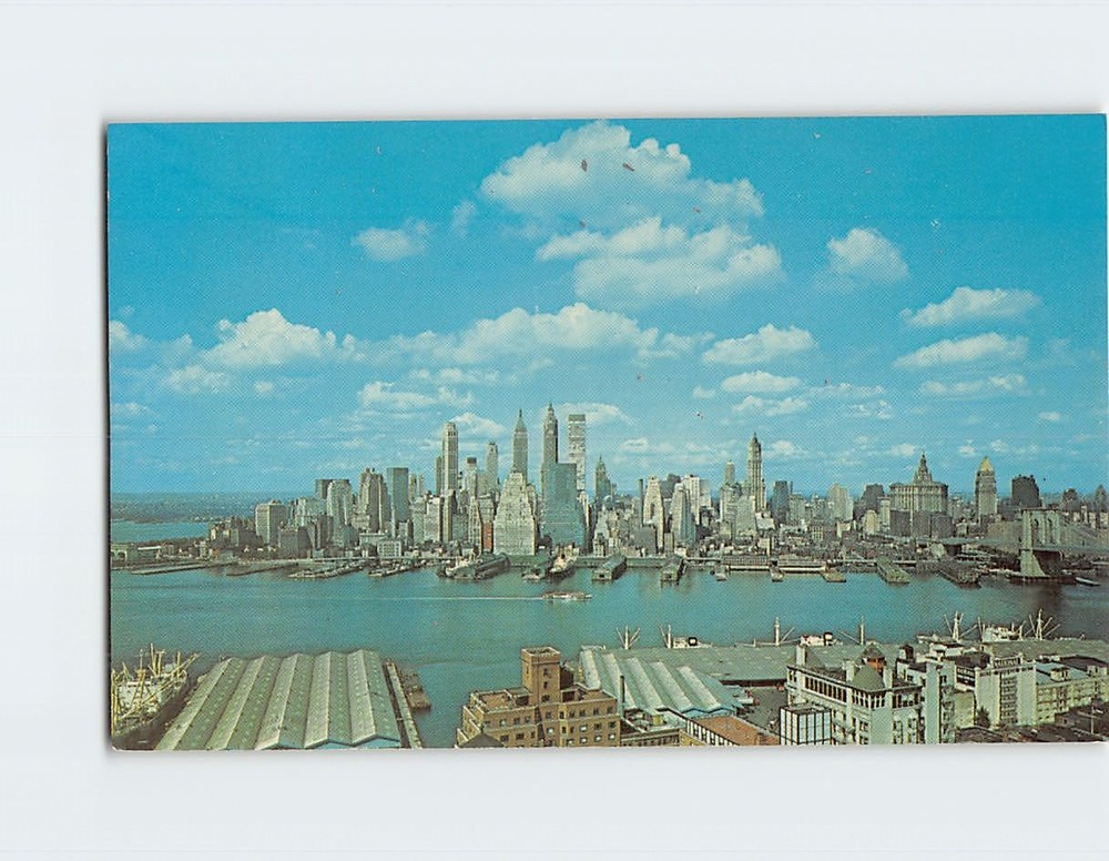 Postcard Lower Manhattan Skyline New York City New York USA