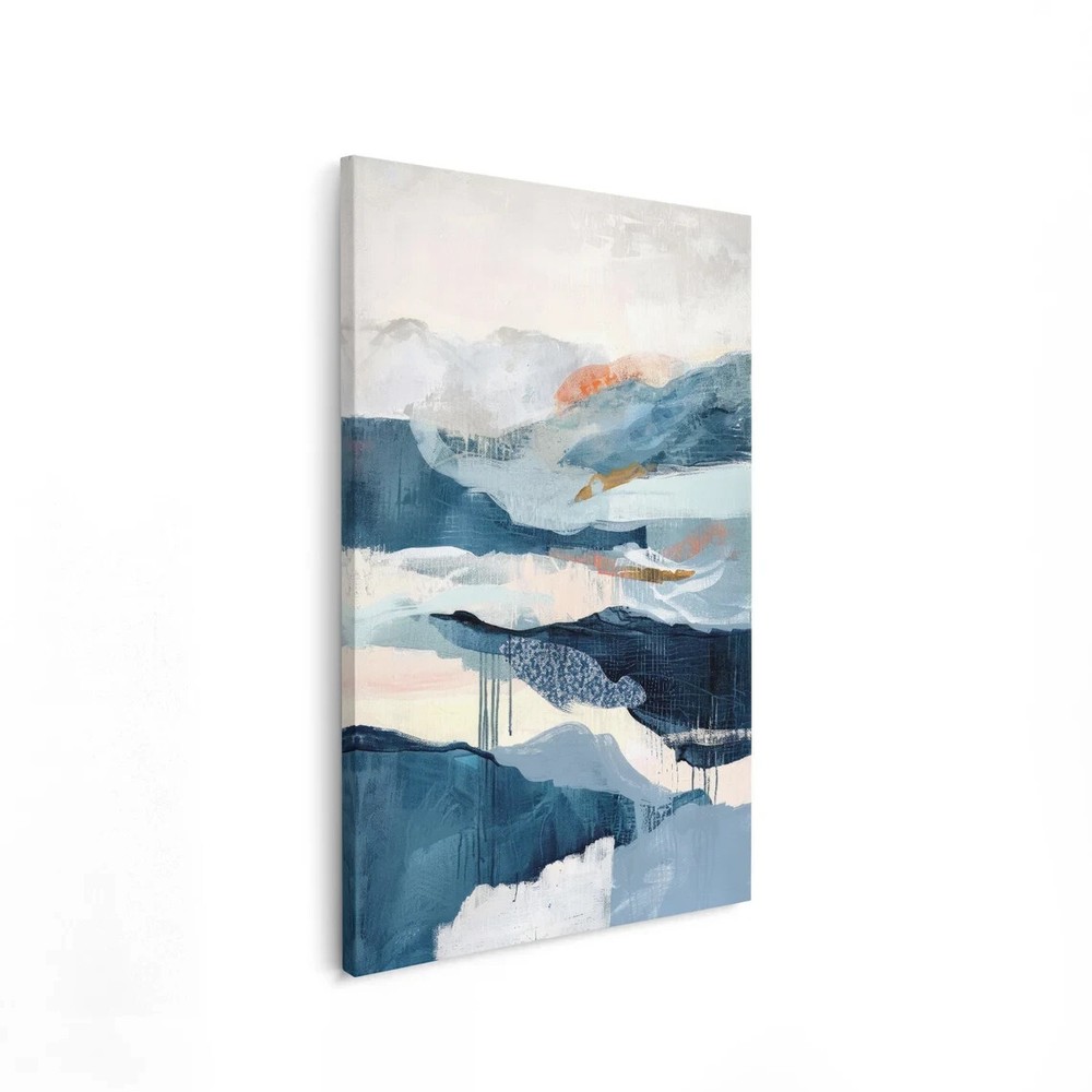 Blue White Abstract Painting Fine Arts Unframed Canvas Print Australian Wall Art