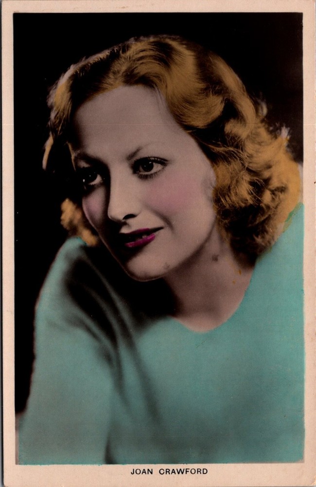Joan Crawford Handcolored Real Photo Postcard British Colourgraph 1930s Star