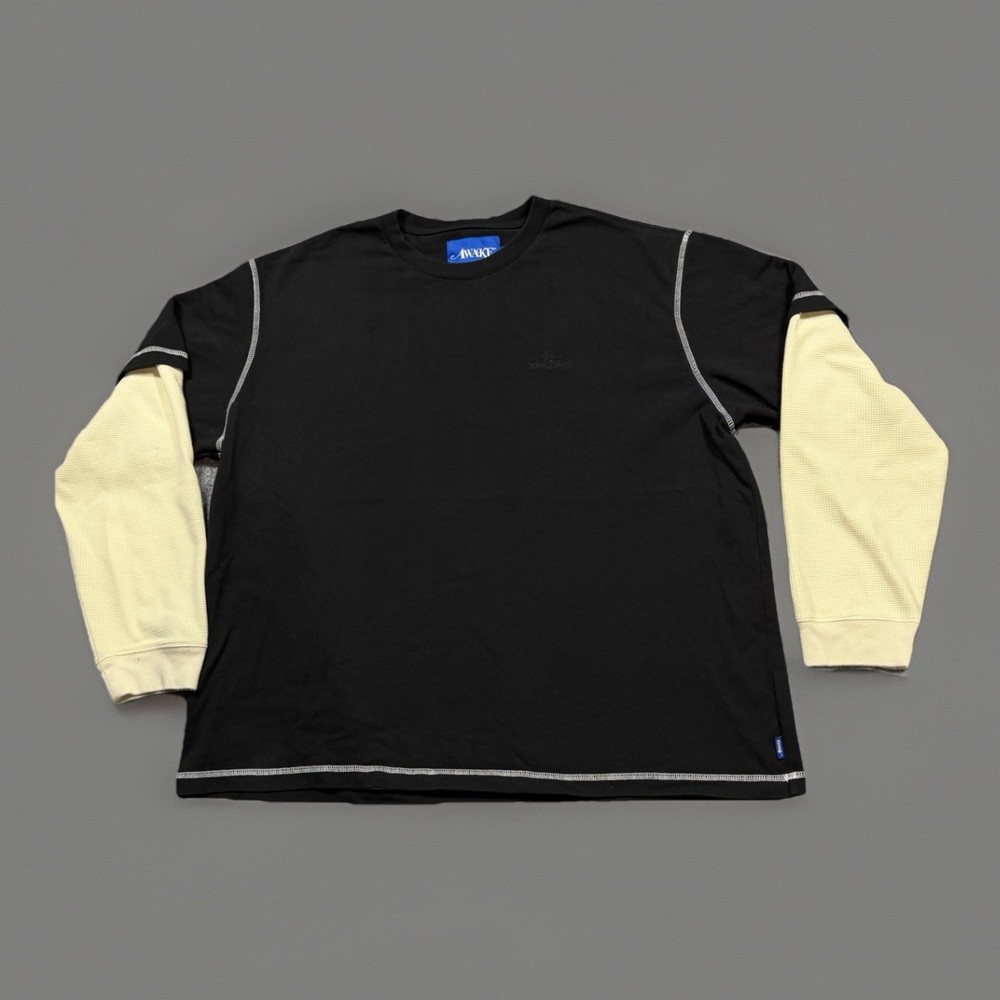 Awake NY Waffle Long Sleeve Black Shirt Streetwear Size XL New York From Kith