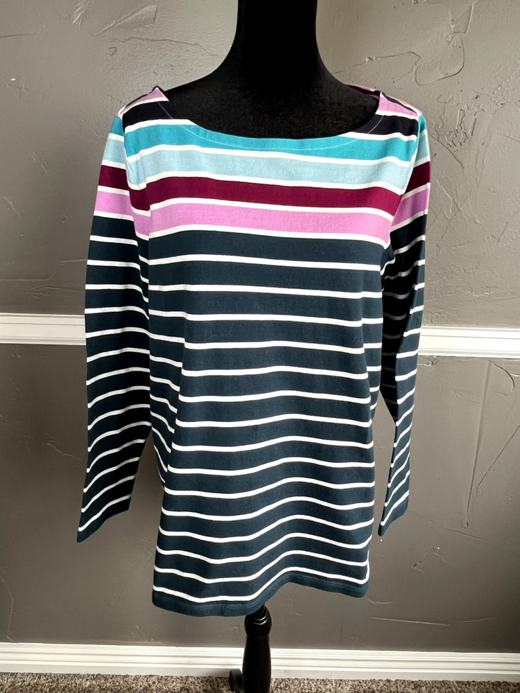 Talbots Women's Top Size 1X Multicolor Striped Long Sleeve Top