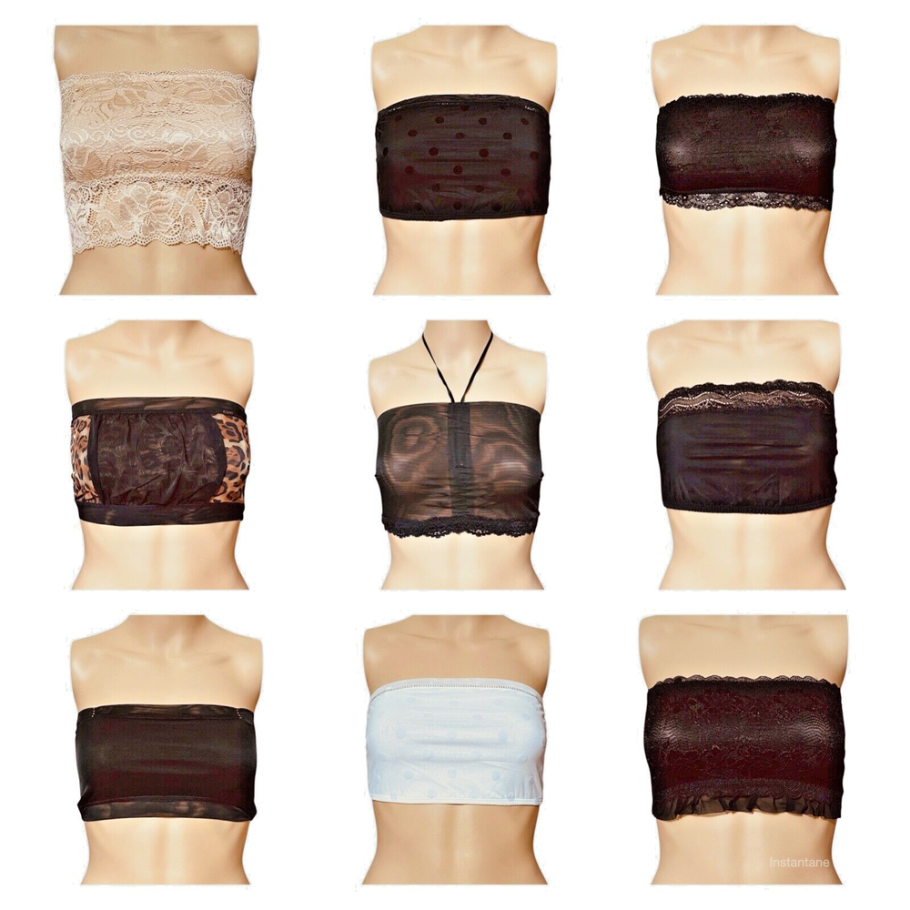 Women's Strapless Bandeau Tube Top One size Choose style