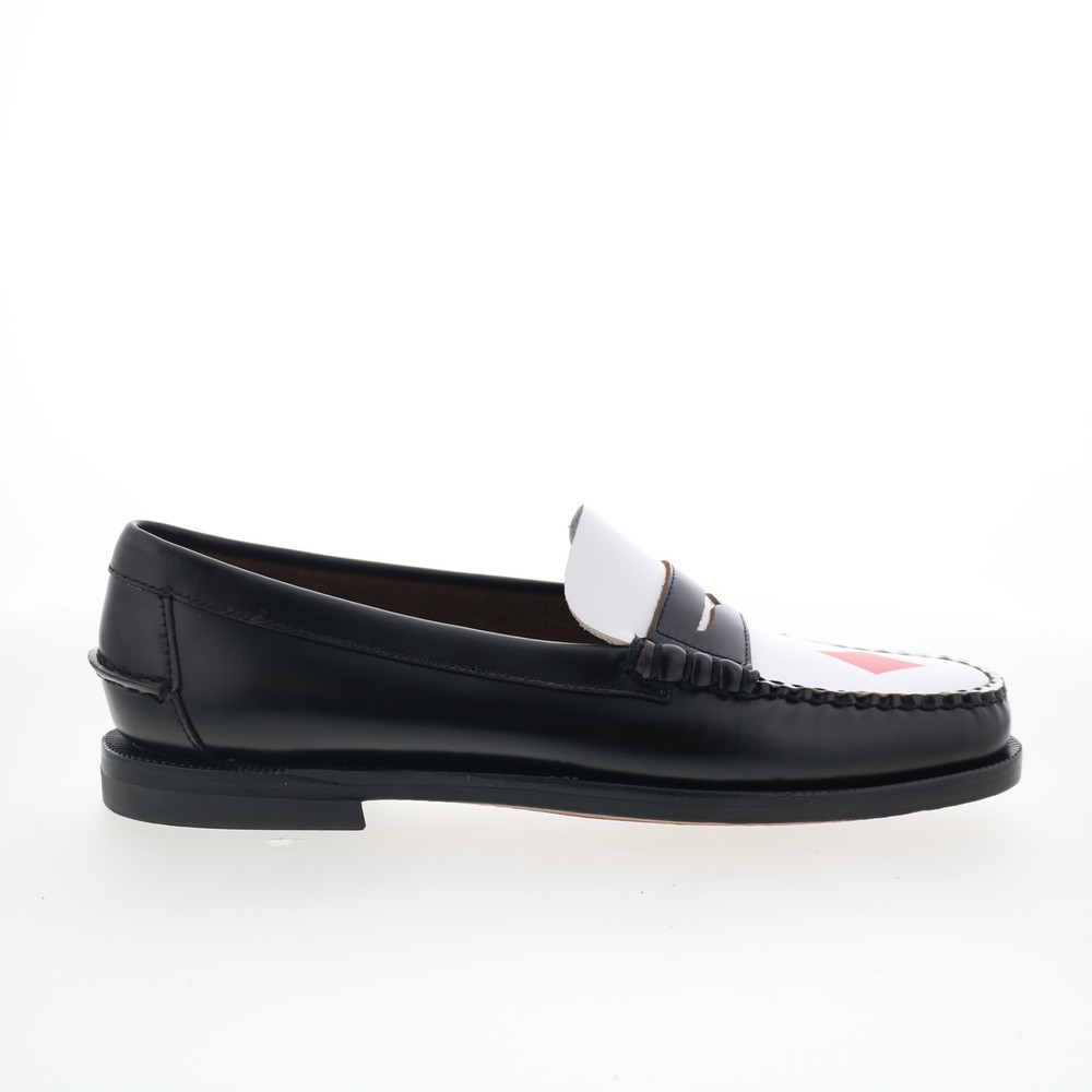 Sebago Classic Dan Gambling Womens Black Loafers & Slip Ons Penny Shoes