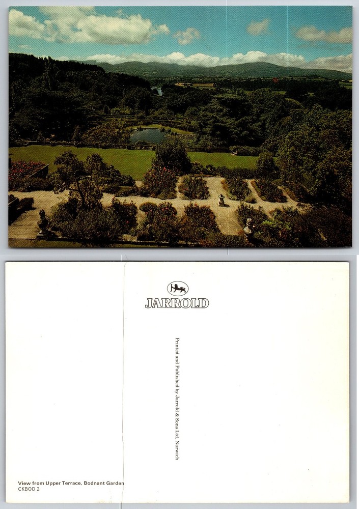 Bodnant Garden Upper Terrace Scenic View Postcard Wales Jarrold Norwich