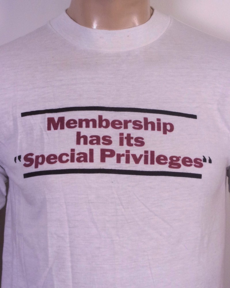 vintage 80s single stitch AFGE Union T-Shirt Special Privileges Card soft thin L