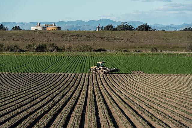 Photo:San Luis Obispo County California 2013 Crop Rows Tractor Field