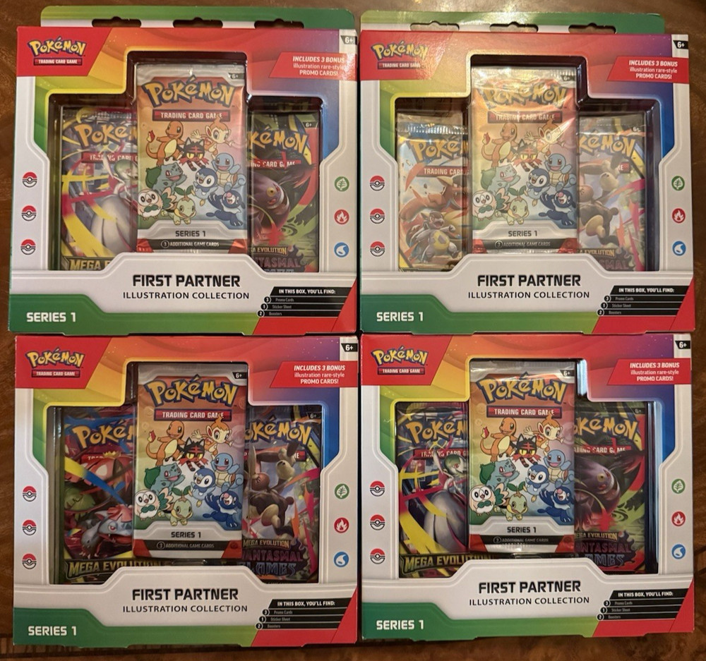 (4) Pokémon TCG First Partner Illustration Collection Series 1 - New Sealed 🔥