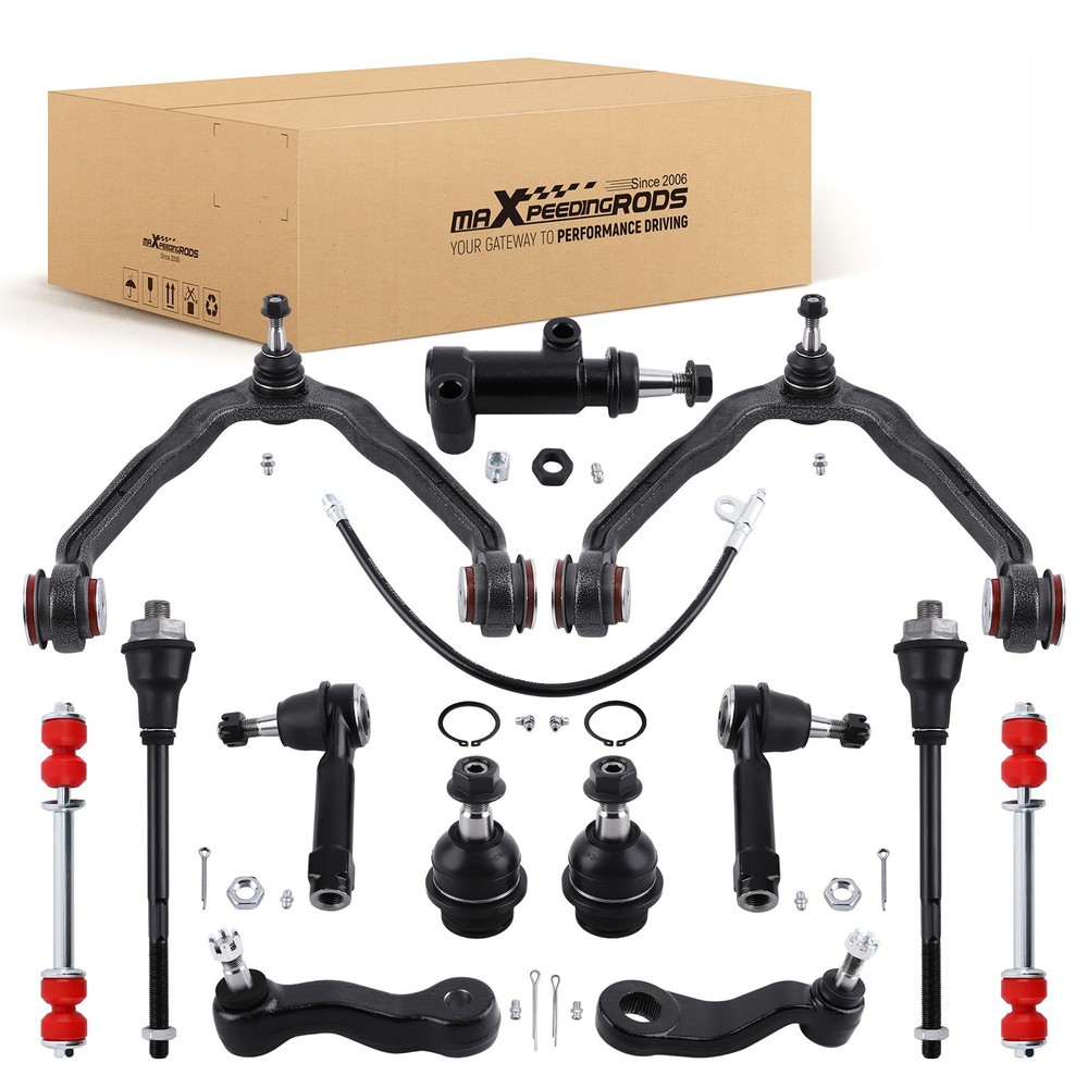 13pc Front Control Arm Kit with Polyurethane Bushings for Chevy Silverado GMC Sierra 1500 4WD