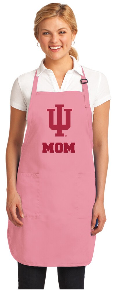 Indiana University MOM Apron CUTE IU Mother APRONS ADJ NECK & POCKETS! USA MADE!