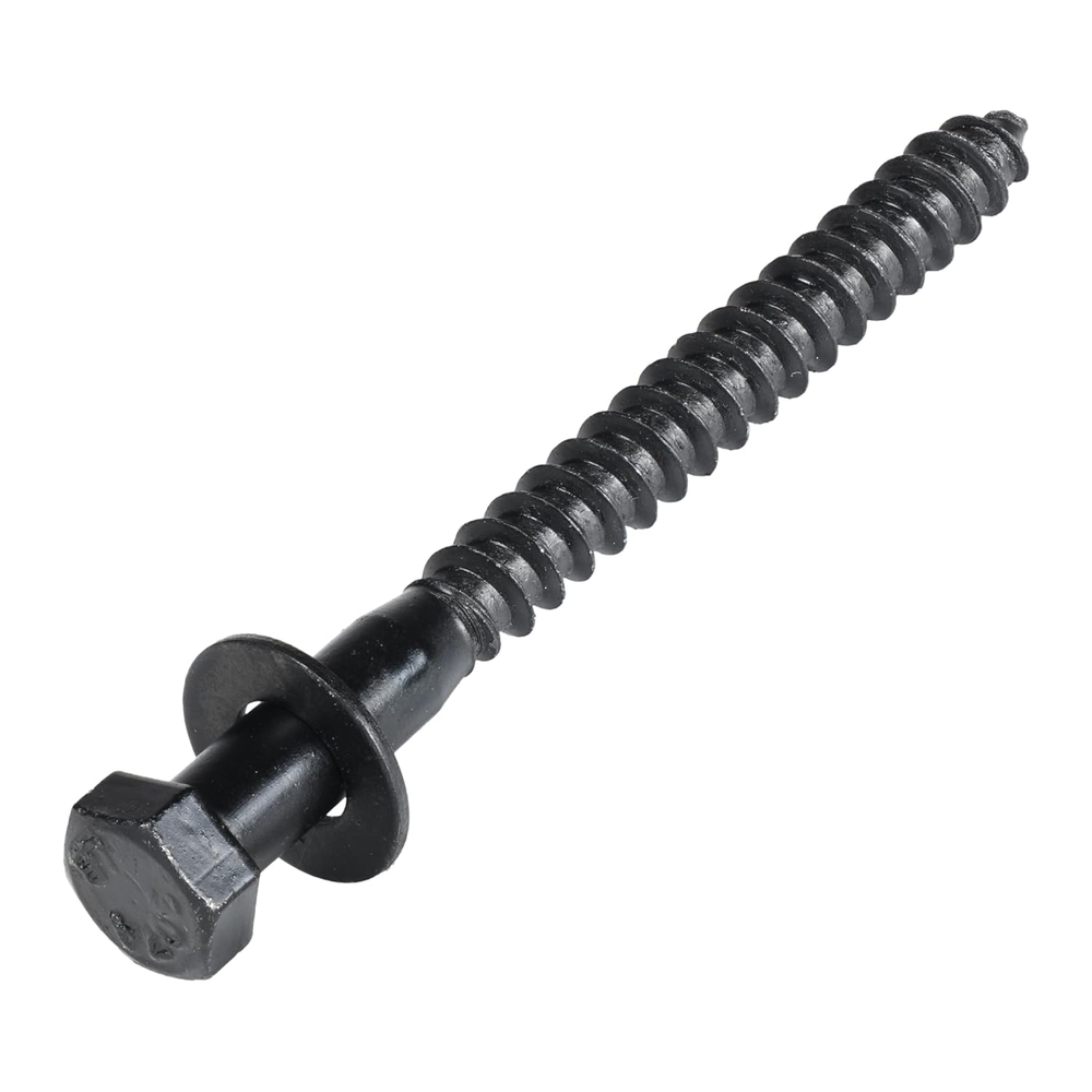 3/8 x 4 Inch Lag Screw Kit - 50 Black Ceramic Screws & Washers by Ruspert