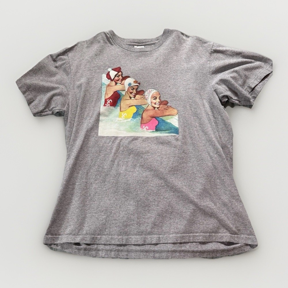 Supreme Swimmers Tee Heather Grey Size M SS18 T-Shirt