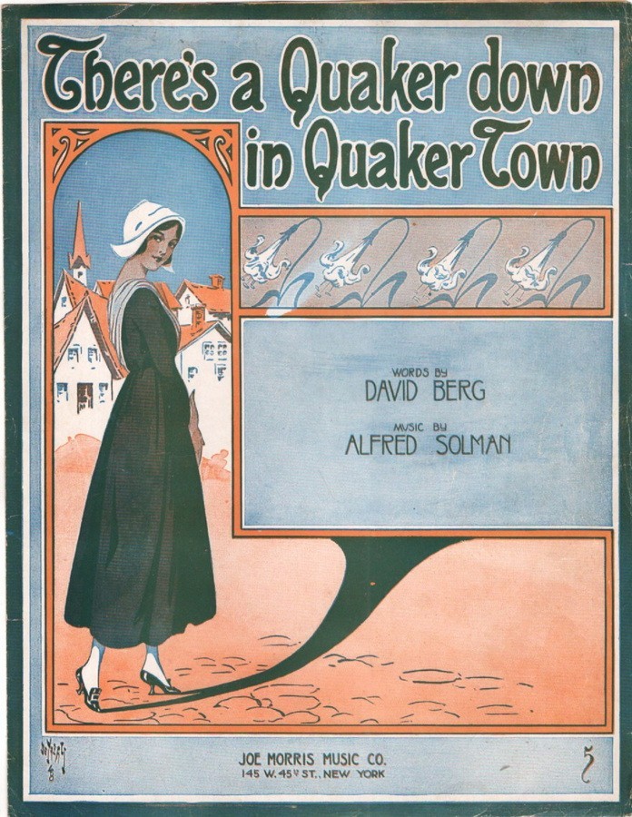 There's A Quaker Down In Quaker Town, Berg & Solman Antique sheet music 1916 2nd