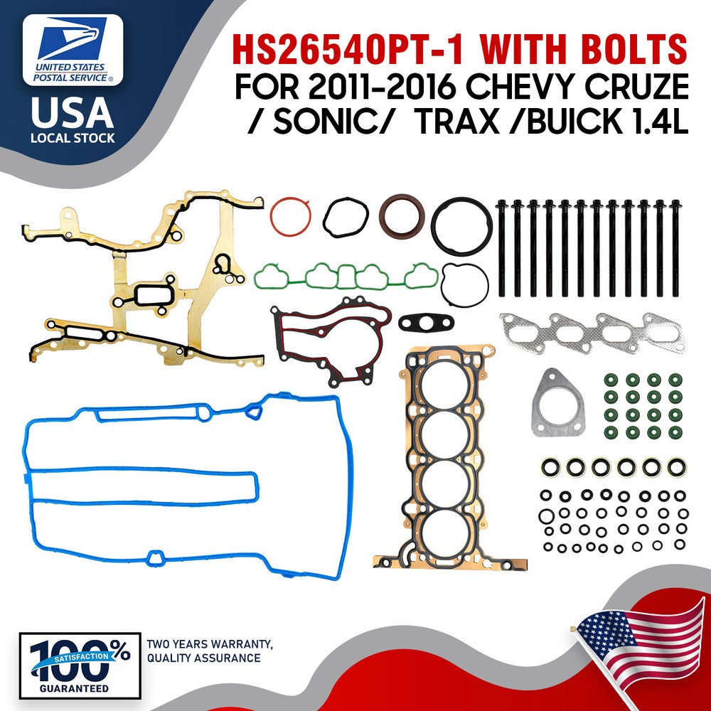 MGT  Fit for  HS26540 PT-1 for Buick Chevrolet GMC 1.4L Head Gasket Set w/Bolts