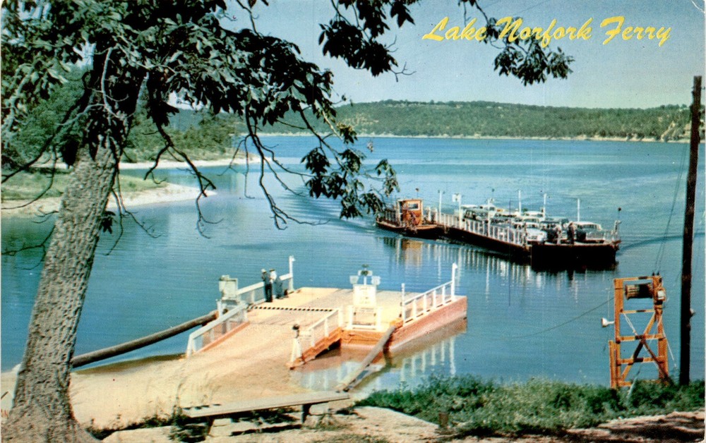 Lake Norfork, Ferry, Arkansas, Hwy. 62, Hwy. 101, Northern Arkansas Postcard