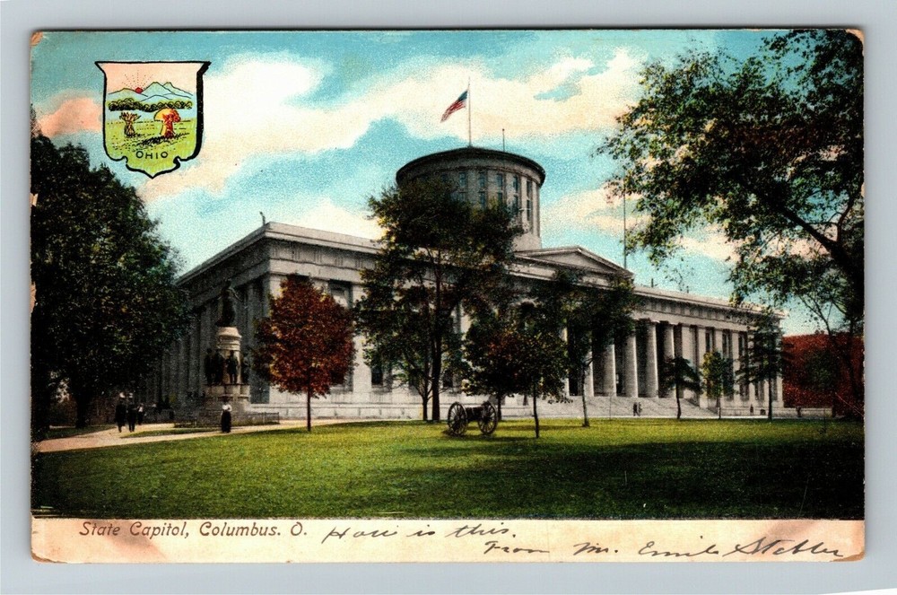 Columbus OH-Ohio, State Capitol Vintage Souvenir Postcard