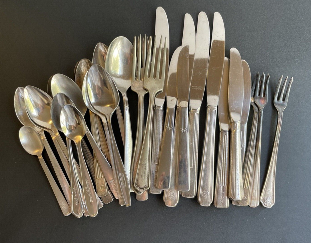 Lot Vintage Silver Plated & Stainless Flatware Restaurant Hotel Ambassador Hotel
