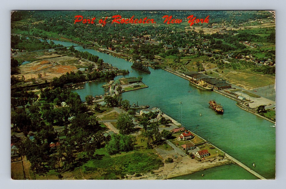 Rochester NY-New York Aerial Of Port Vintage c1965 Postcard