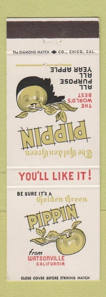 Matchbook Cover - Pippin Apples Watsonville CA