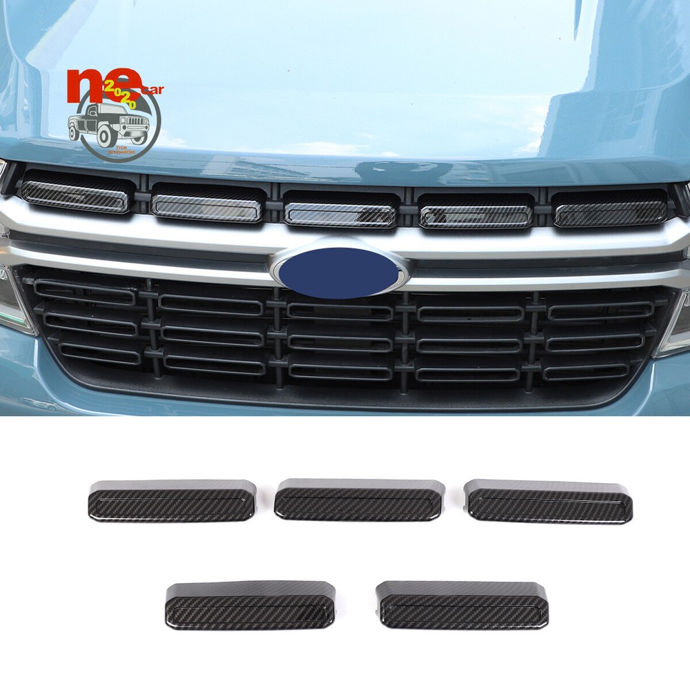 ABS Carbon Fiber Hood Vent Grille Cover Trim for 2022-23 Ford Maverick Lariat