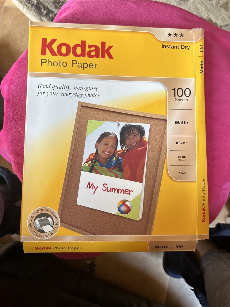 Kodak Photo Paper Matte 30 Sheets Instant Dry 8.5x11 7mil NIP For Inkjet Printer