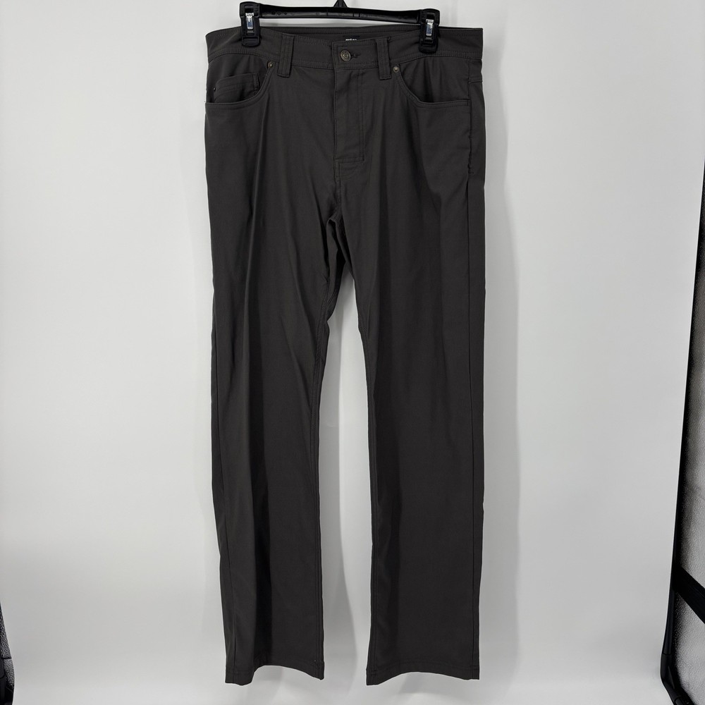 Prana Brion II Pants Gray Men’s Size 34x32 Standard Fit Stretch Travel Hiking