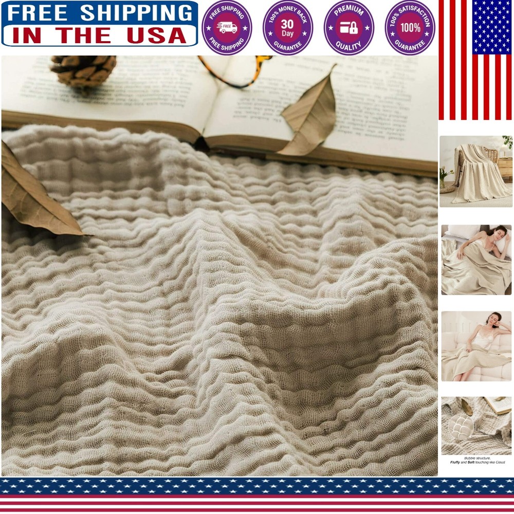 Breathable Muslin Cotton Large Throw Blanket 50