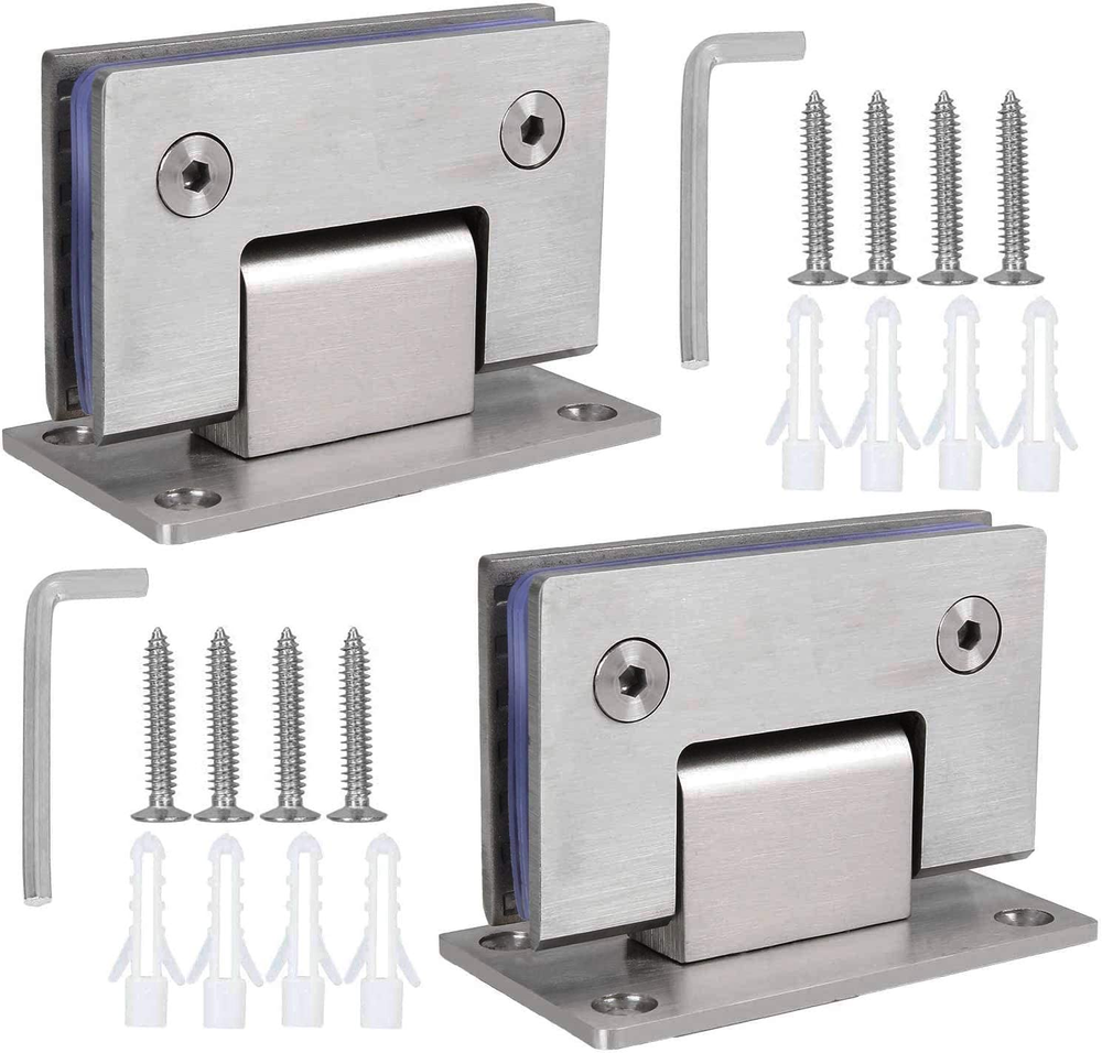2PACK 90 Degree Shower Door Hinges, Heavy Duty Frameless Glass Door Hinges Stain