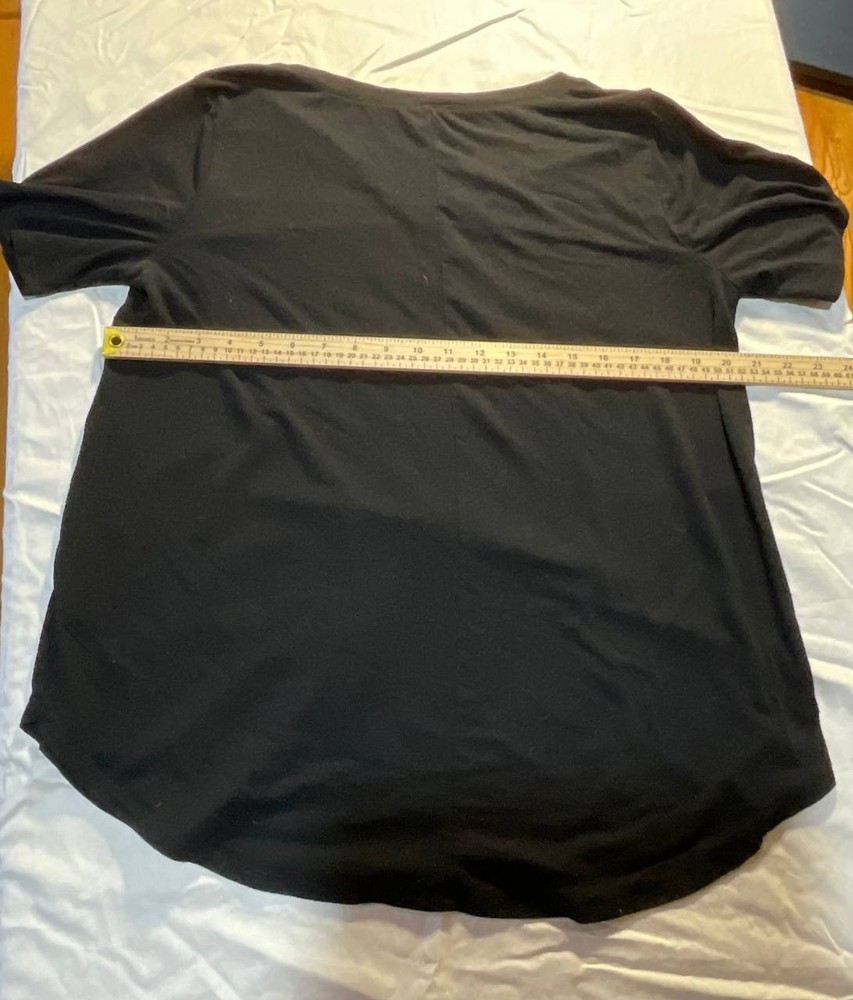 Womens Zenana Short Sleeved Tunic Shirt Black Size XL V-Neck Casual Everyday
