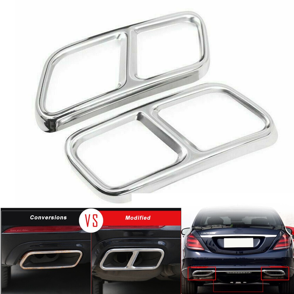 Rear Exhaust Muffler Tail Pipe Trim For Mercedes Benz S Class W222 2010-2017 16