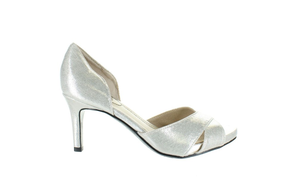 LifeStride Women's Mykonos Silver D'Orsay Sandals Size 7.5 Wide 7820346