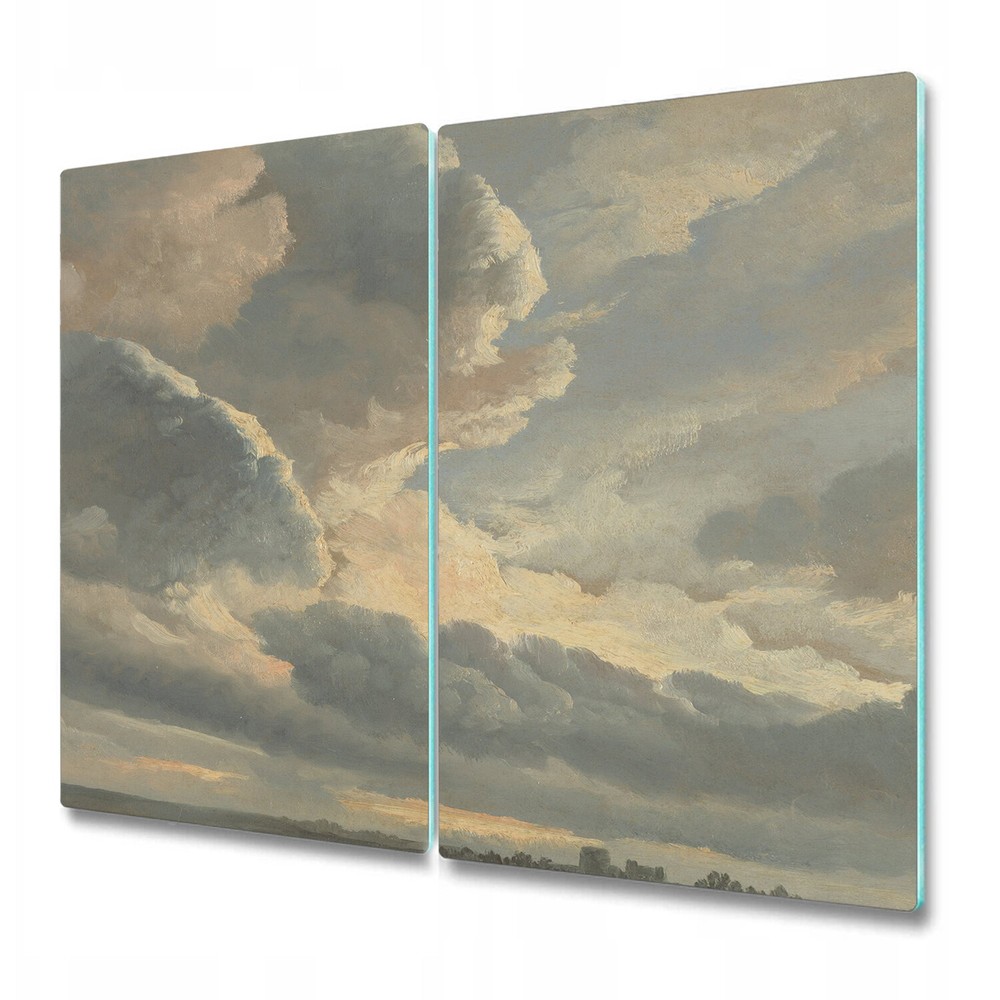 Glass Kitchen Chopping Cutting Board Worktop Saver Vintage Clouds 2x30x52