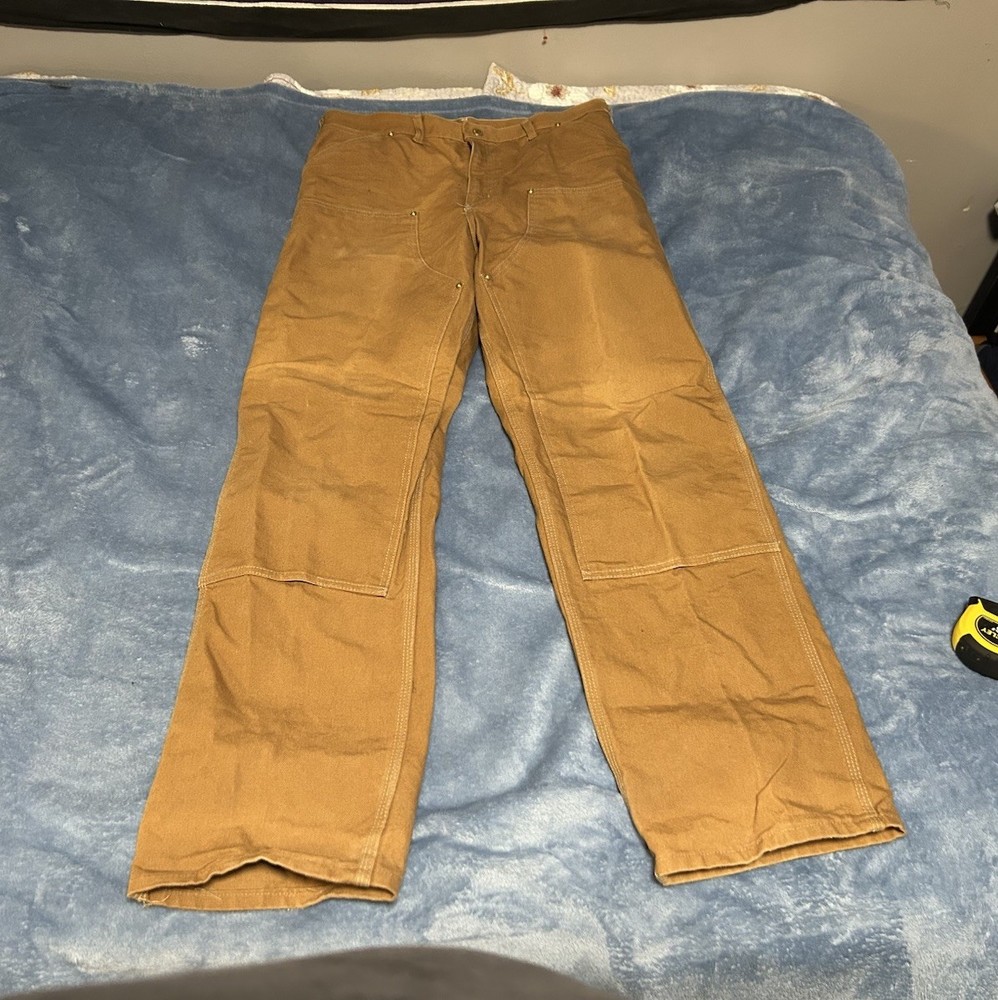 1989 Vintage Carhartt Double Knee Carpenter Pants 64W Sz 36x34 100 Years USA