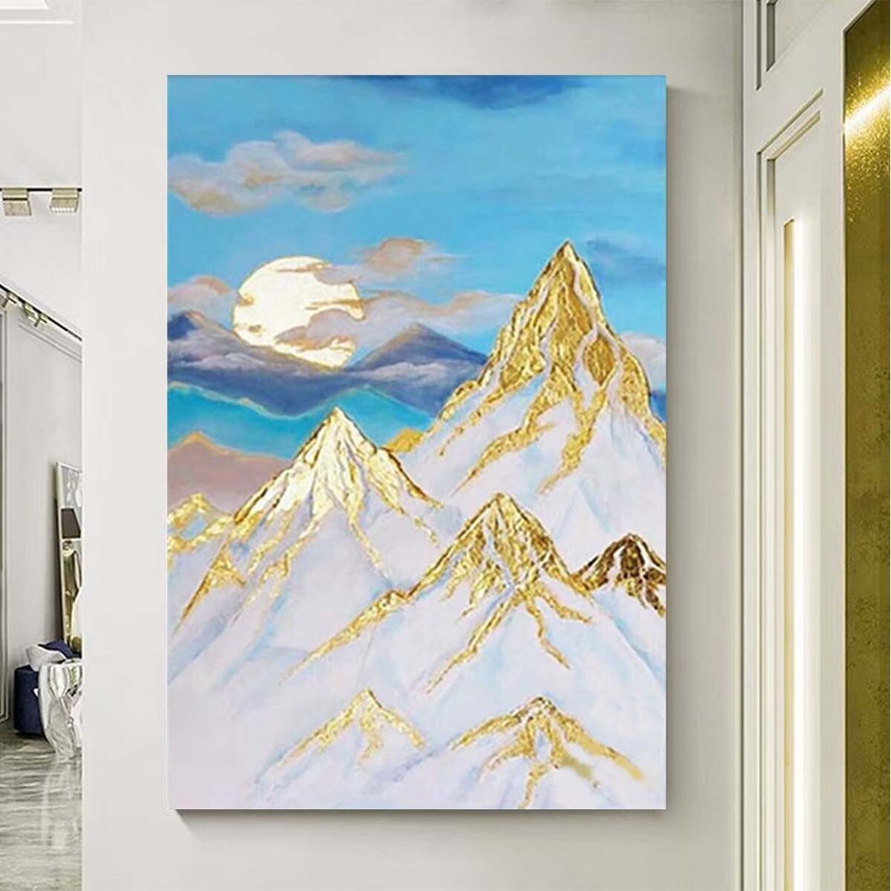 UnFramed Gold Foil Decor Painting Handmade Canvas Oil Painting Abstract