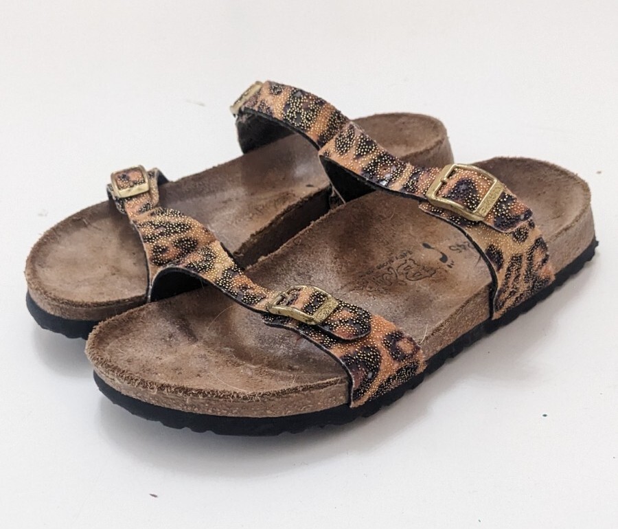 Birkenstock Arizona Sandals Cheetah Strap RARE L7 M5
