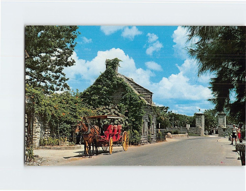 Postcard City Gate and Oldest Wooden Schoolhouse Saint St. Augustine Florida USA