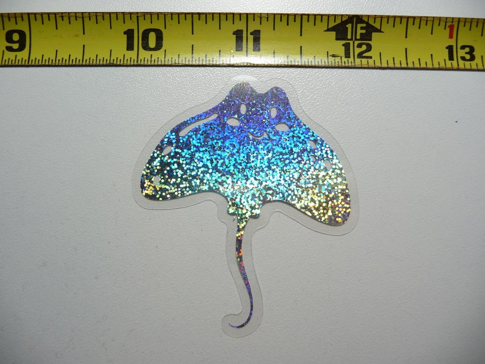 HOLOGRAPHIC STINGRAY STICKER DECAL OCEAN SEA LIFE SPARKLE