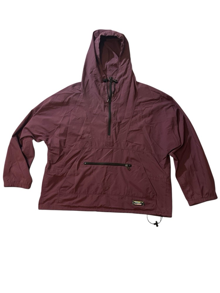 Vintage LL Bean Pullover Jacket Adult Large Hooded Windbreaker Anorak  purple
