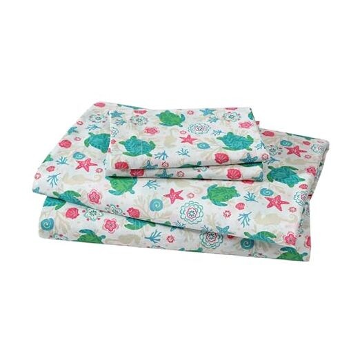 Coastal Print Microfiber Sheet Set, Soft, Comfy, 12