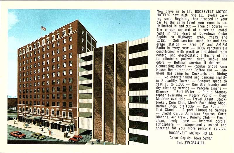 Postcard HOTEL SCENE Cedar Rapids Iowa IA m/09 AI8400