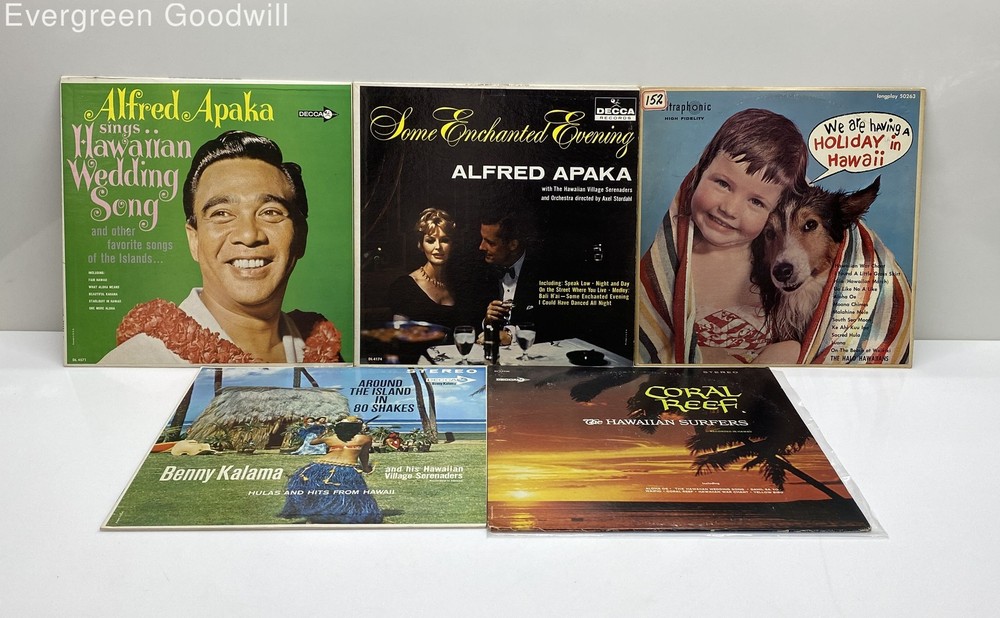 Hawaiian Music Lot - Five Vinyl Records